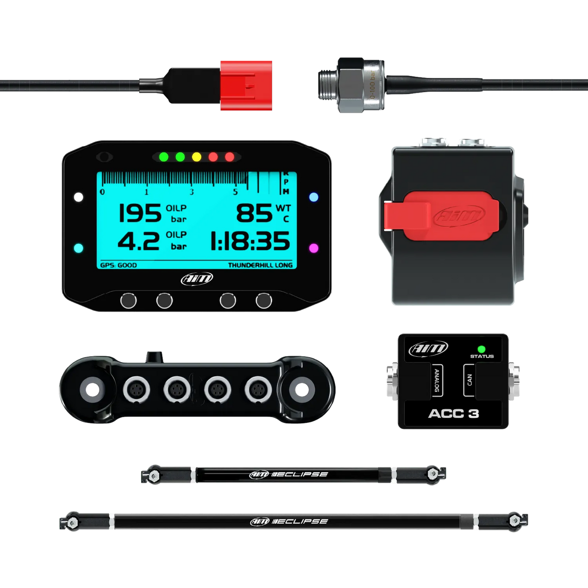 Aim GS-Dash & XLog Motorcycle Data Logging Kit