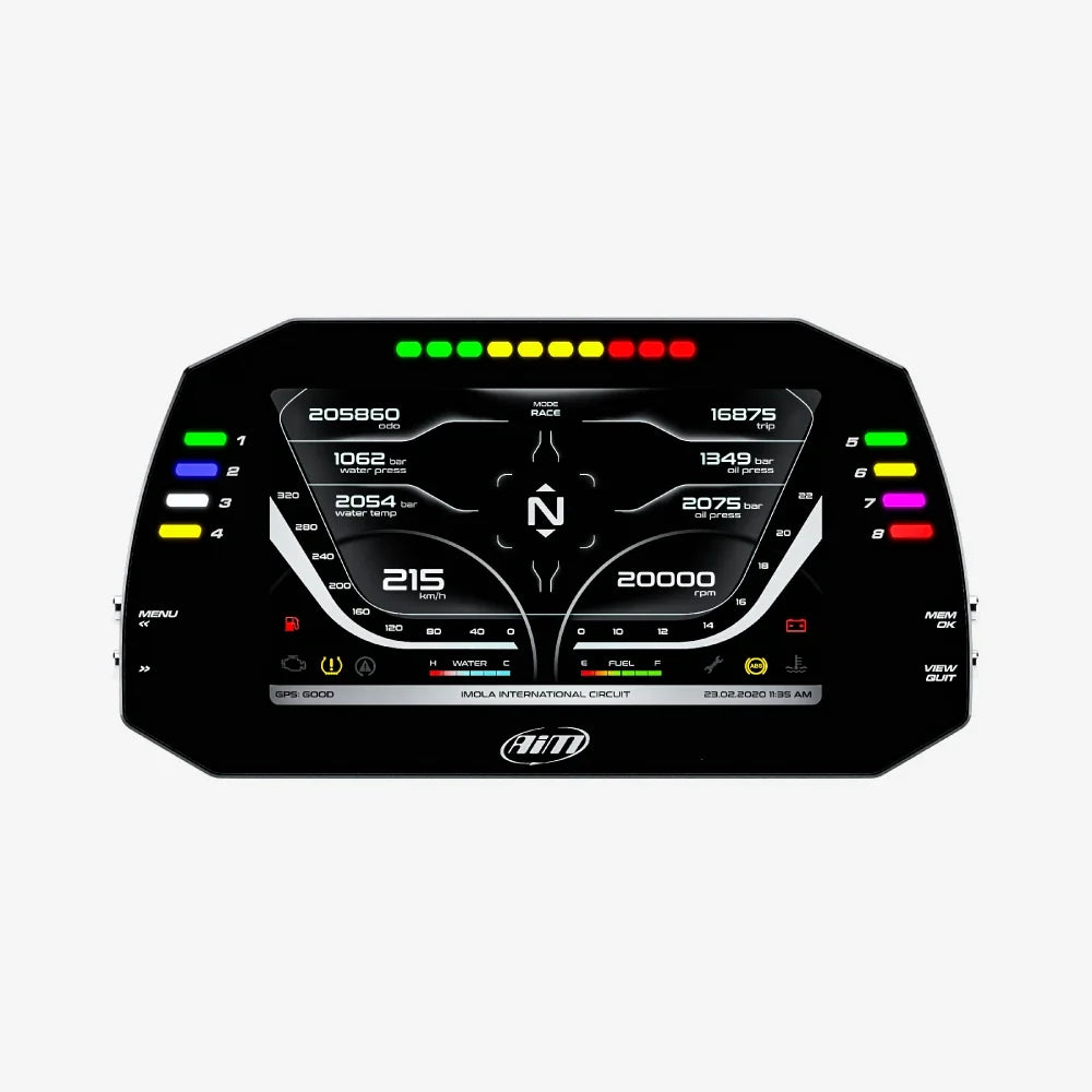 AiM MXG 1.3 Strada 7" TFT Dash Display with Race Icons