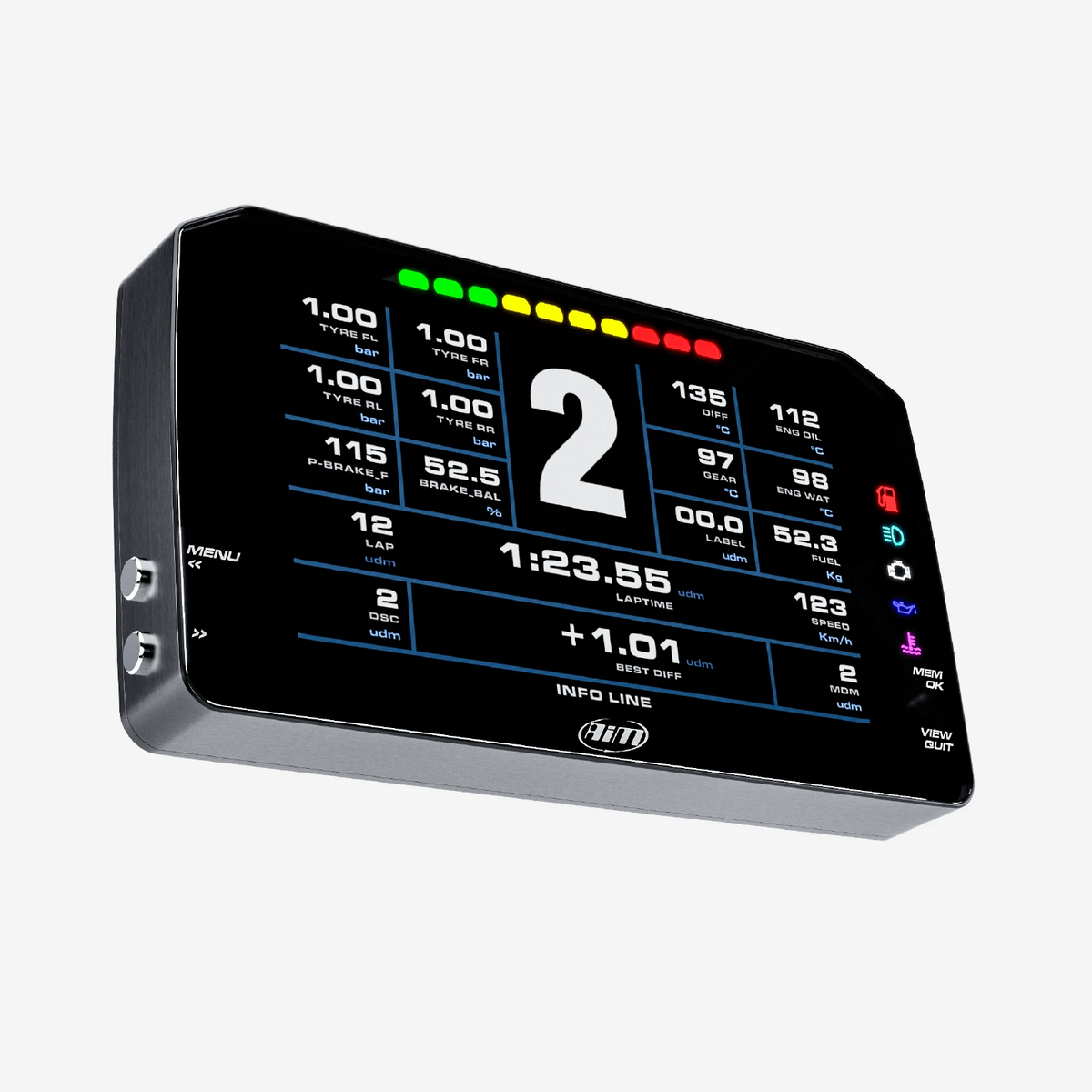 Aim PDM08 & PDM Dash Display with Road Icons